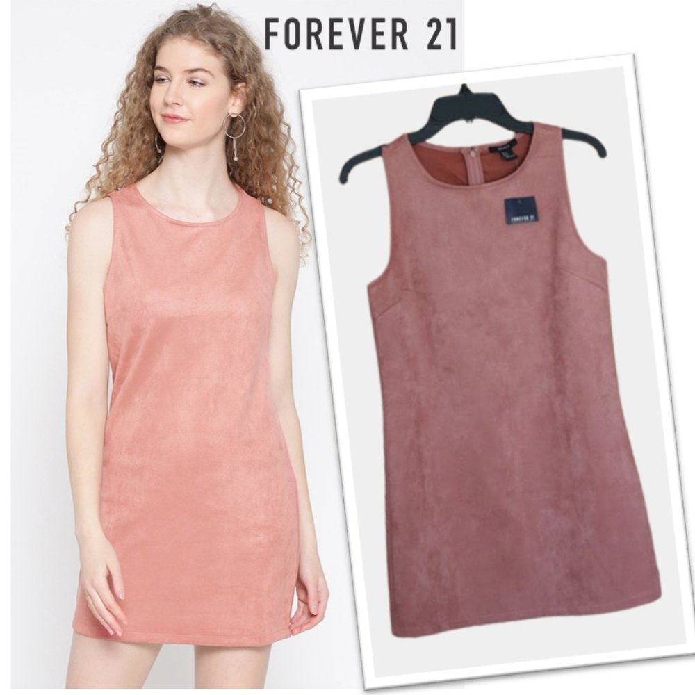 🌟FREE with purchase🌟 F21 Sleeveless Suede Tunic Shift Dress NWT! - Rose, Sz S